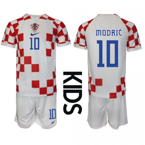 Hrvatska Luka Modric #10 Domaci Dres za djecu SP 2022 Kratak Rukav (+ Kratke hlače)